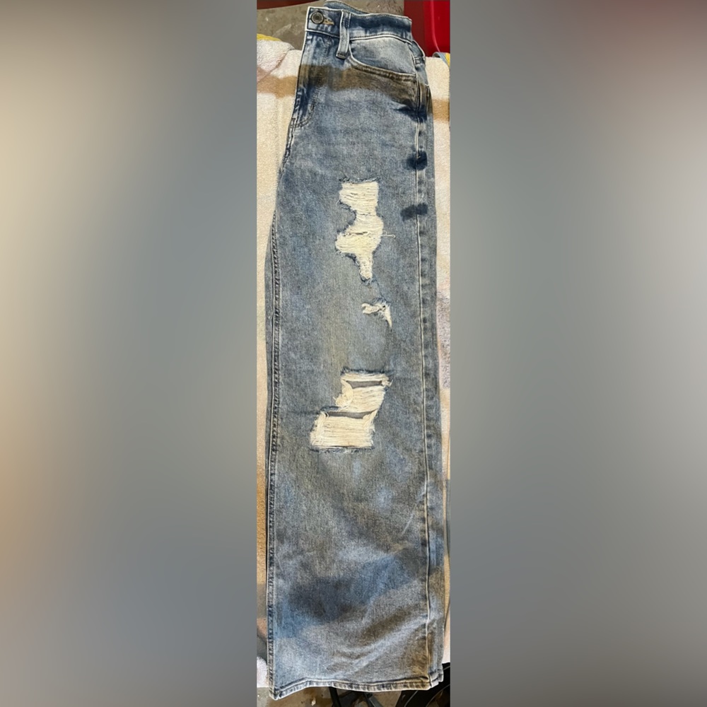 High rise wide leg jeans